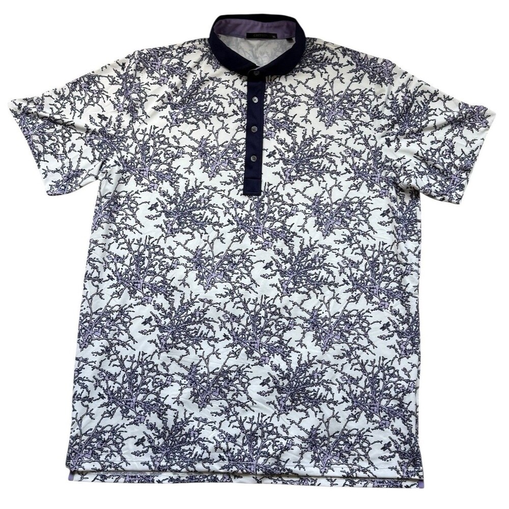 Greyson Golf Polo Shirt Mens XL Dragonfly Garden AOP Arctic Stretch Performance